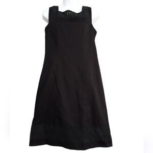 Mixt by Heidi Weisel women solid black casual dress linen vacation event resort